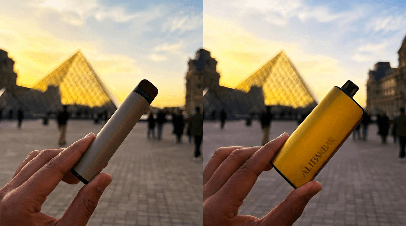 ALIBARBAR premium gold disposable vape with minimalist Ingot design