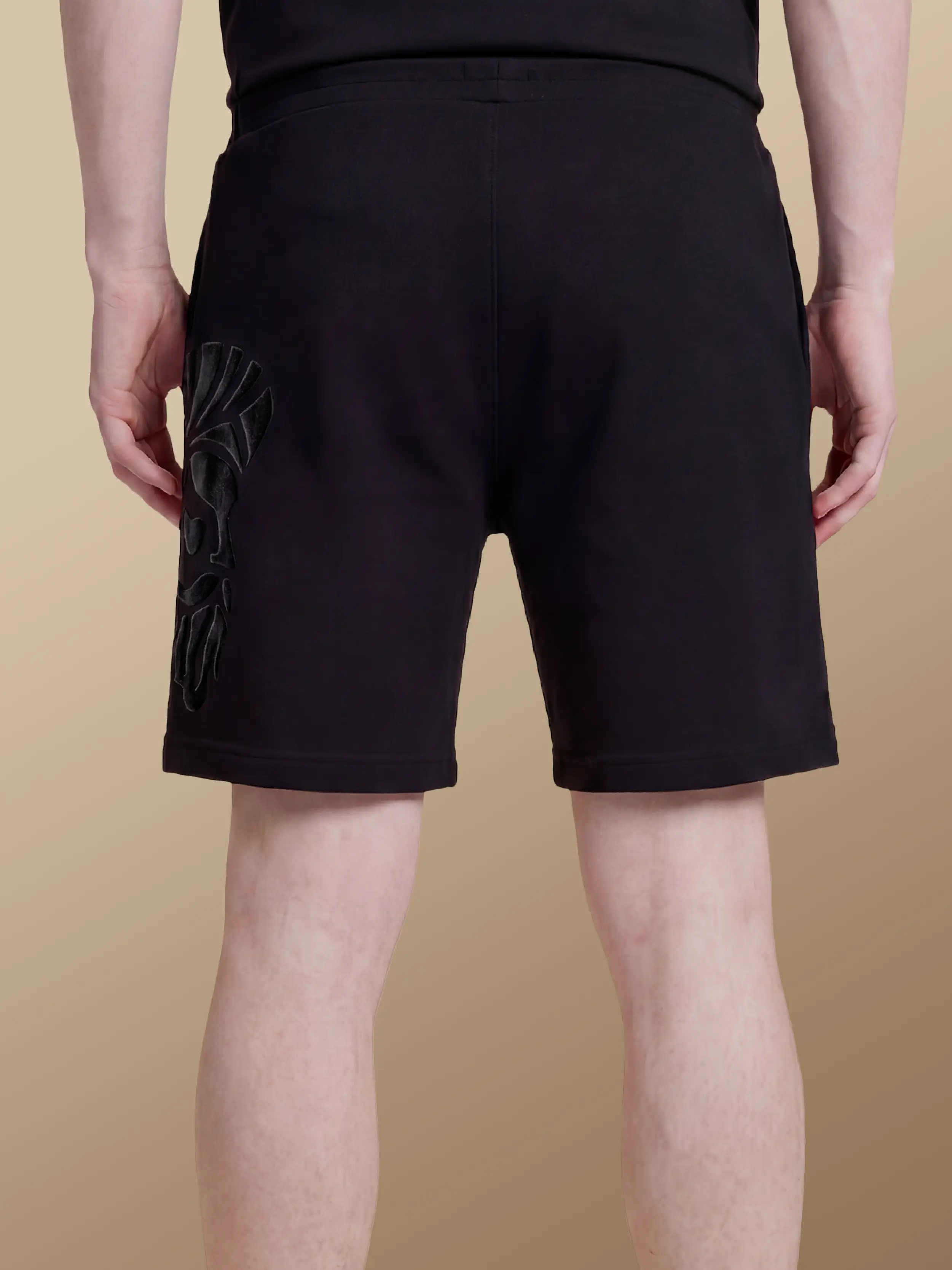 Men's Shadow Print Shorts — Grey Face 5