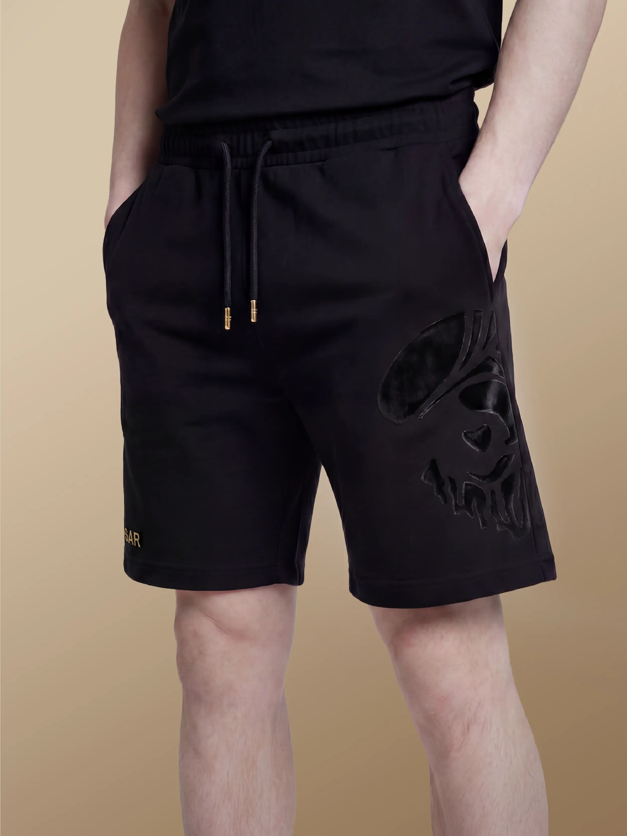 Men's Shadow Print Shorts — Grey Face 2
